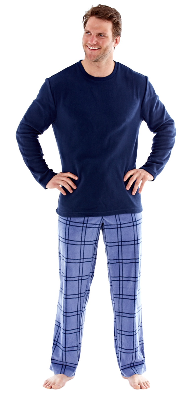 Luxury Mens Fleece Pyjamas Long Pjs 2 Piece Set Warm Winter Xmas Gift